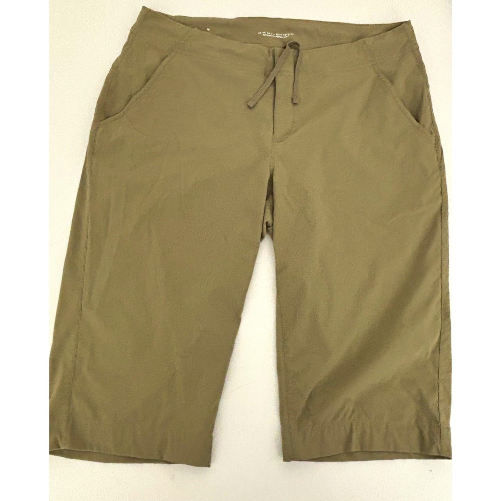 Columbia Omni-Shield Water Repellent Bermuda Shorts Women's 10 Beige Drawstring